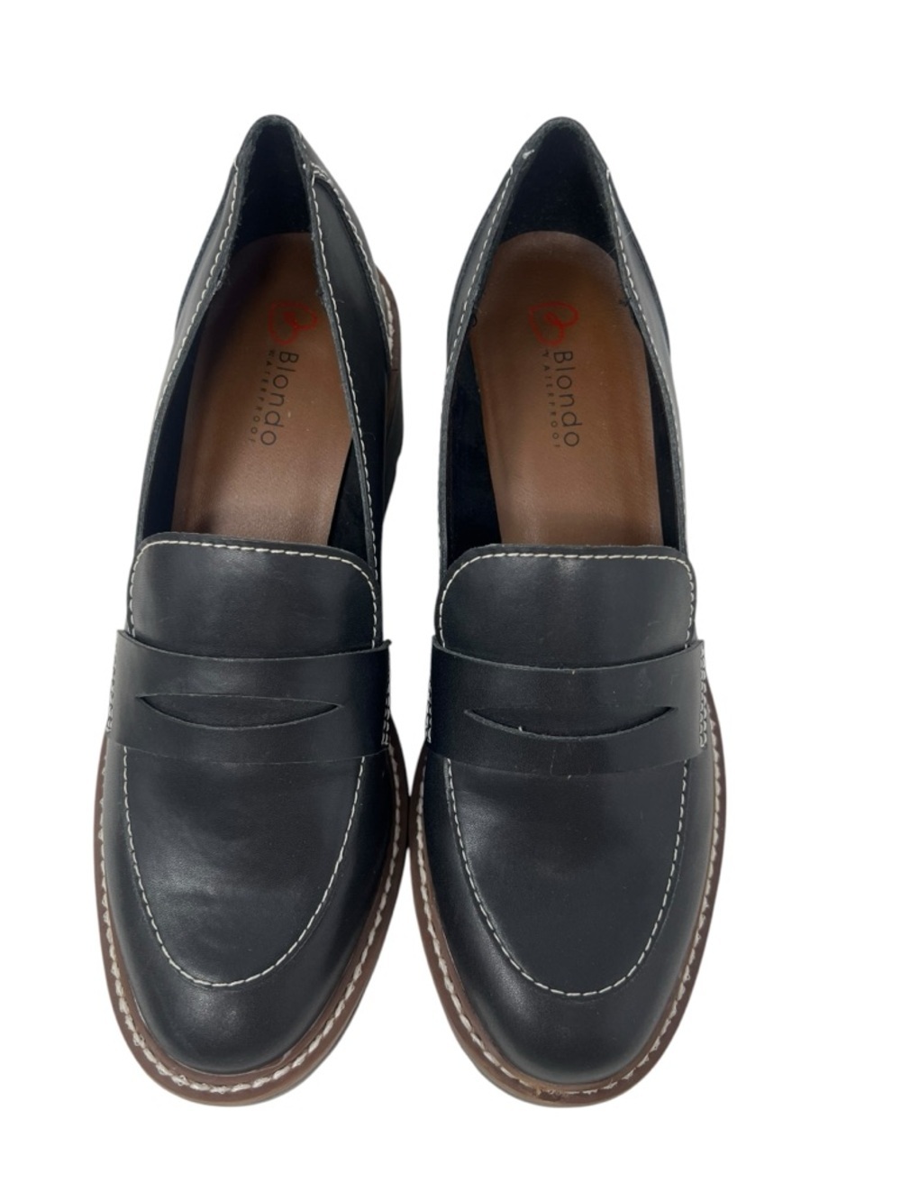 Blondo Black Lug-Sole Penny Loafers - Picture 5 of 9